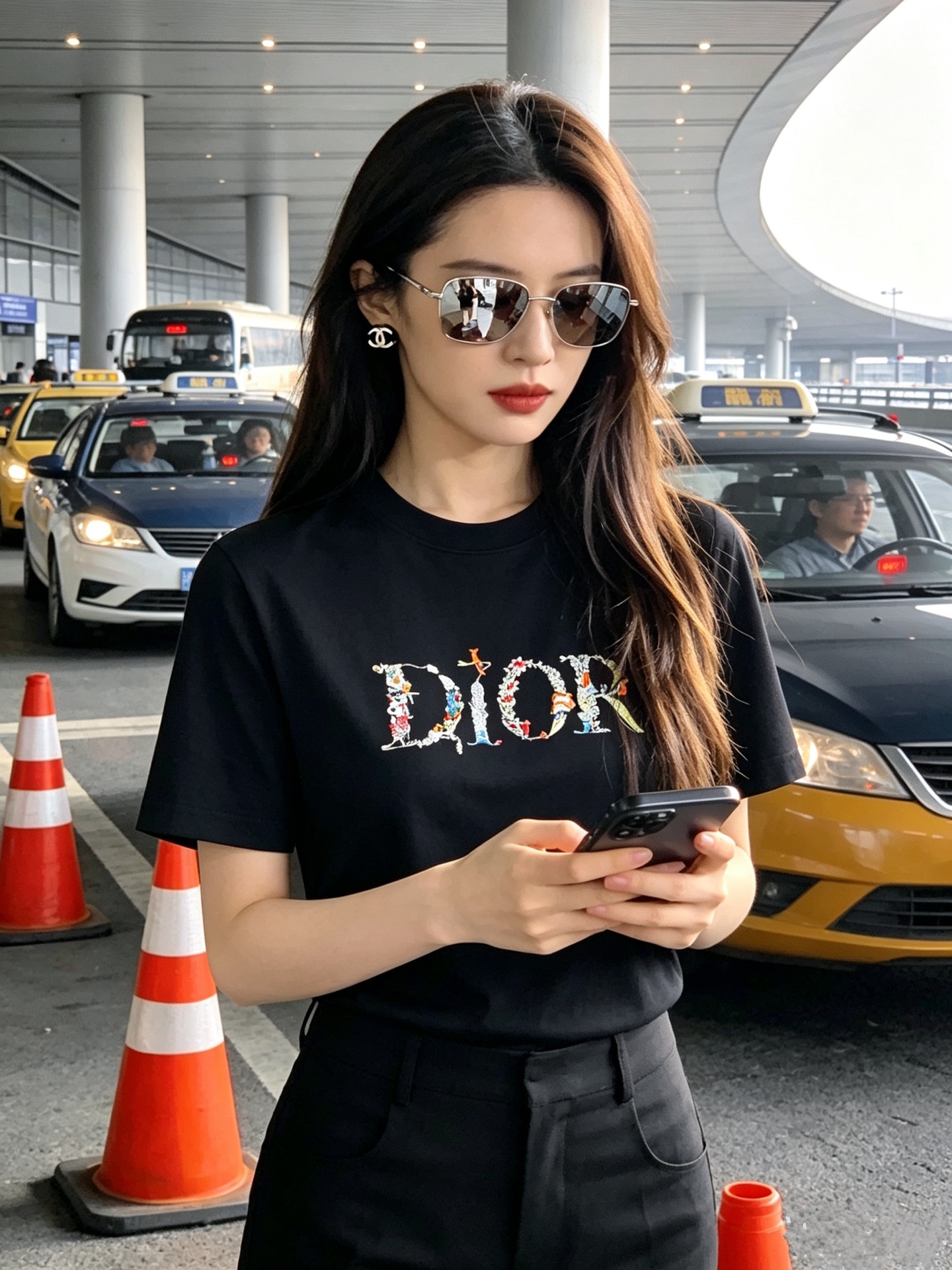 Dior迪奥2026新款短袖T恤！男女同款！走秀图案时尚休闲短袖T恤衫！设计logo设计！极具设计精选客供面料，手感柔软