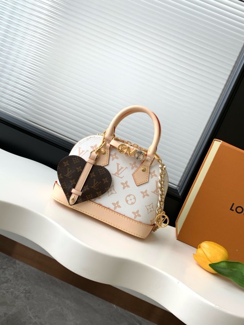 Louis Vuitton Alma Mini Louis Vuitton&I Customized White Monogram Handbag 1 Louis Vuitton Alma Mini Louis Vuitton&I Customized White Monogram Handbag