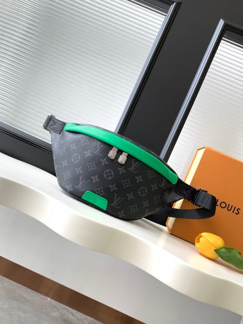 Louis Vuitton Discovery Monogram Eclipse Canvas Green Leather Belt Bag 1 Louis Vuitton Discovery Monogram Eclipse Canvas Green Leather Belt Bag