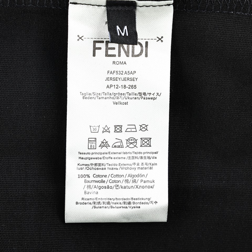 Fendi/芬迪24ss新款双F字母印花短袖T恤