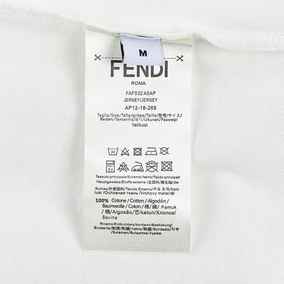 Fendi/芬迪24ss新款双F字母印花短袖T恤