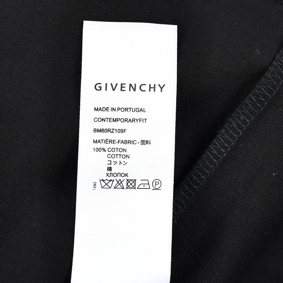 Givenchy/纪梵希24ss新款领口羽毛标志短袖T恤