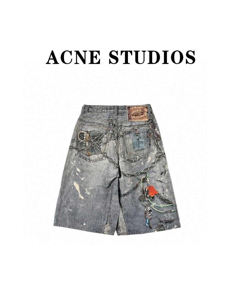 Acne Studios 24SS 3D打印牛仔短裤