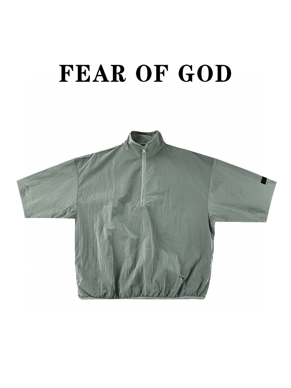 FOG FEAR OF GOD顶级独家版本FOG ESSENTIAS 新款机能金属尼龙梭织落肩短袖