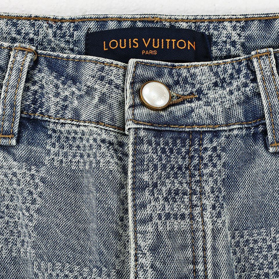 LOUIS VUITTON路易威登 LV DAMIER 棋盘格牛仔短裤