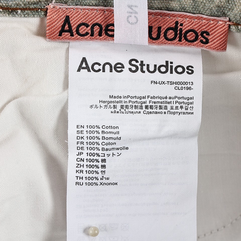 AcneStudios 24ss 泥染拼接破洞3D立体图案阔腿长裤