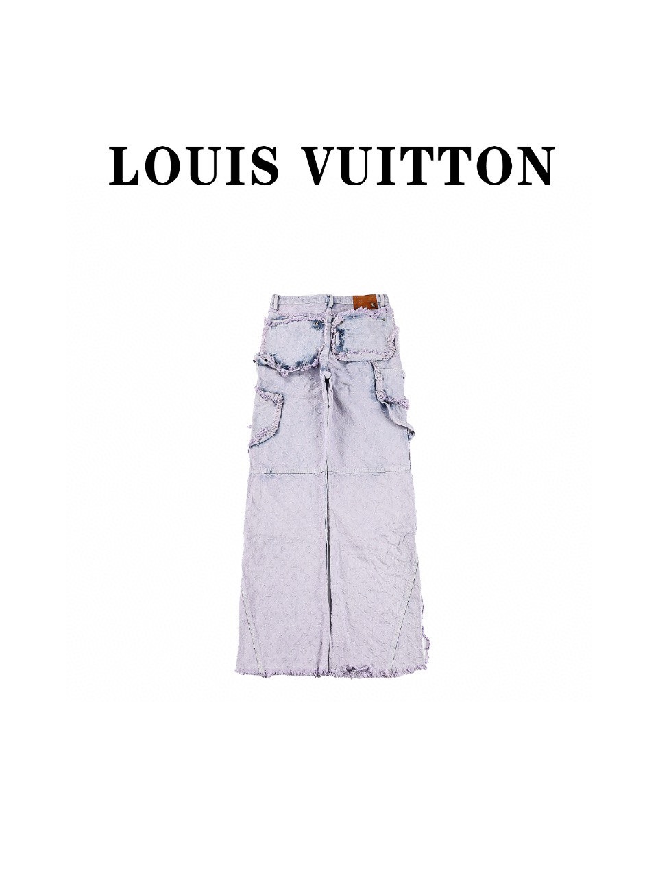 Louis Vuitton LV 路易威登 23SS 提花水洗紫色流苏 牛仔长裤