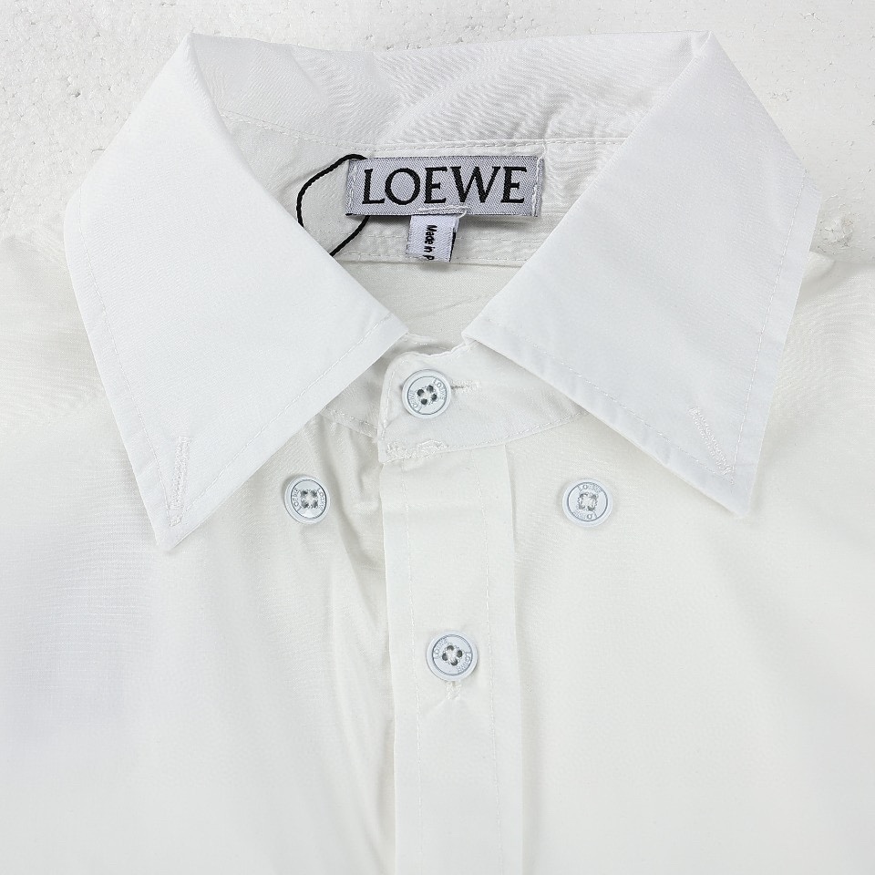 loewe罗意威 新款 胸前口袋袖口刺绣logo翻领衬衫