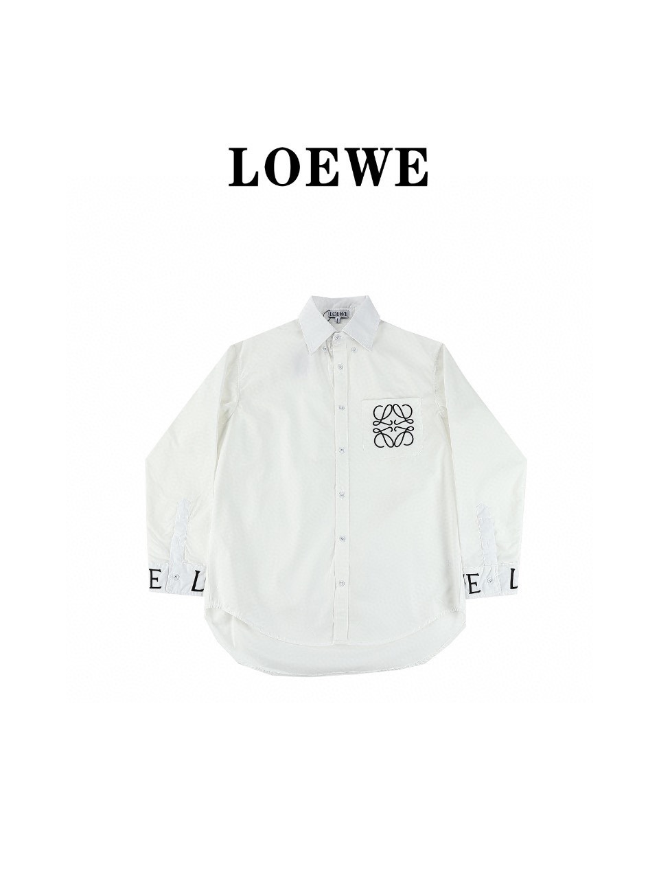 loewe罗意威 新款 胸前口袋袖口刺绣logo翻领衬衫