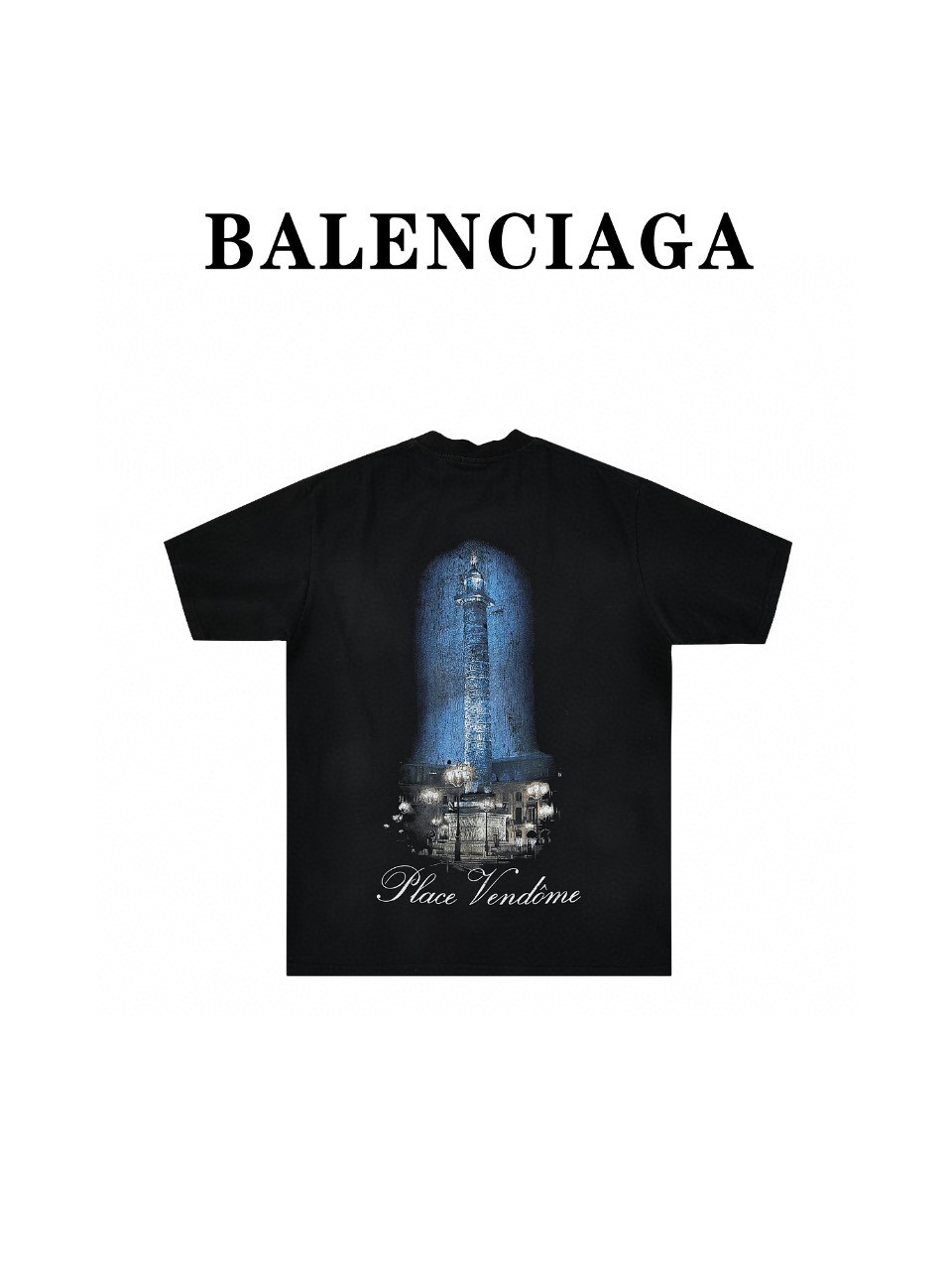 BalenciagaVogue联名新款灯塔印花短袖