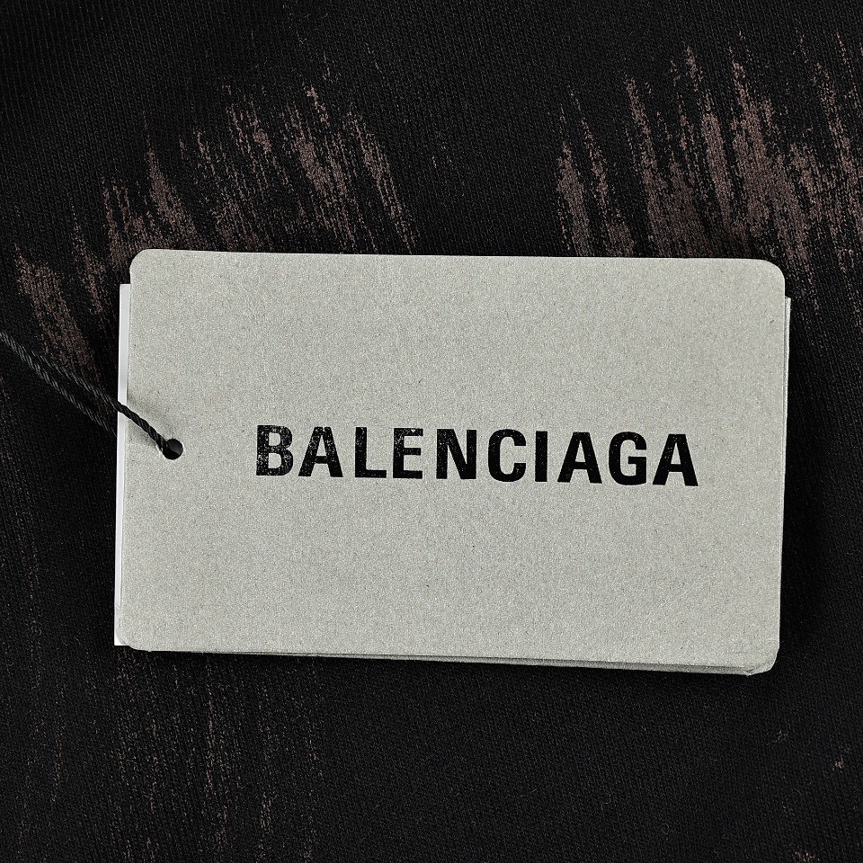 Balenciaga巴黎世家BLCG 22FW水洗手绘脏脏款字母刺绣压胶连帽开衫卫衣