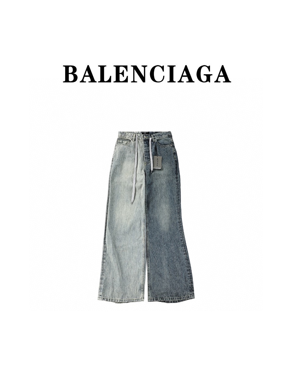 Balenciaga24ss秋冬新款拼接牛仔长裤