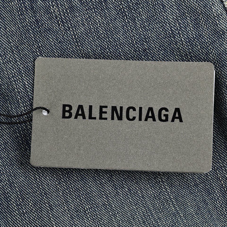 Balenciaga24ss秋冬新款拼接牛仔长裤