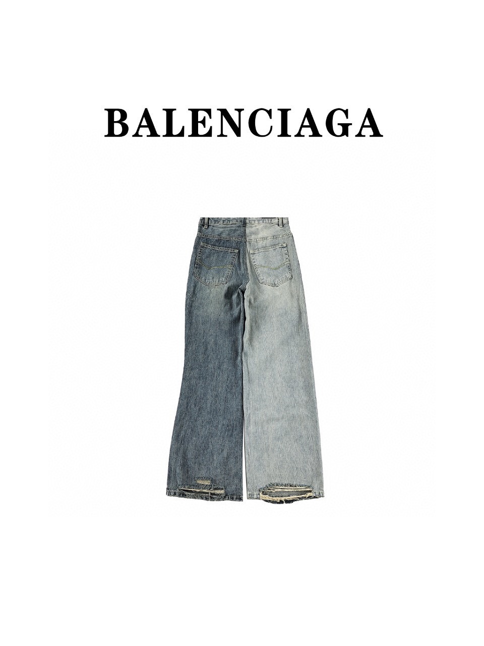 Balenciaga24ss秋冬新款拼接牛仔长裤