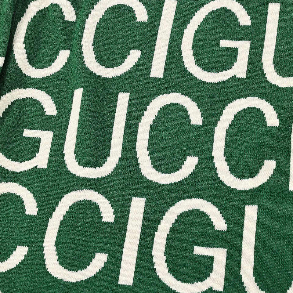 GUCCI/古驰23ss满印字母logo提花圆领毛衣