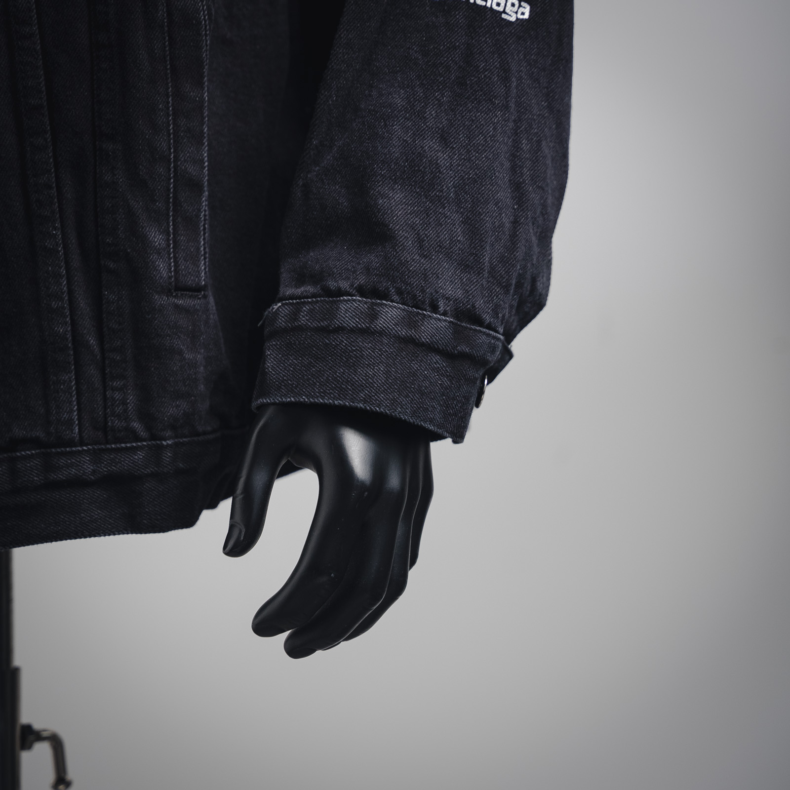巴黎世家balenciaga后背满logo印字母牛仔夹克外套