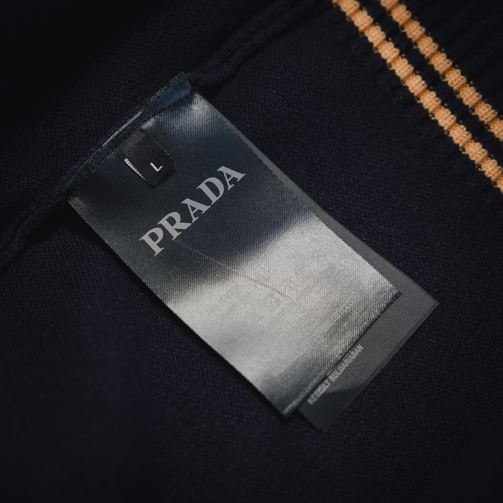 PRADA/普拉达24ss撞色针织圆领毛衣