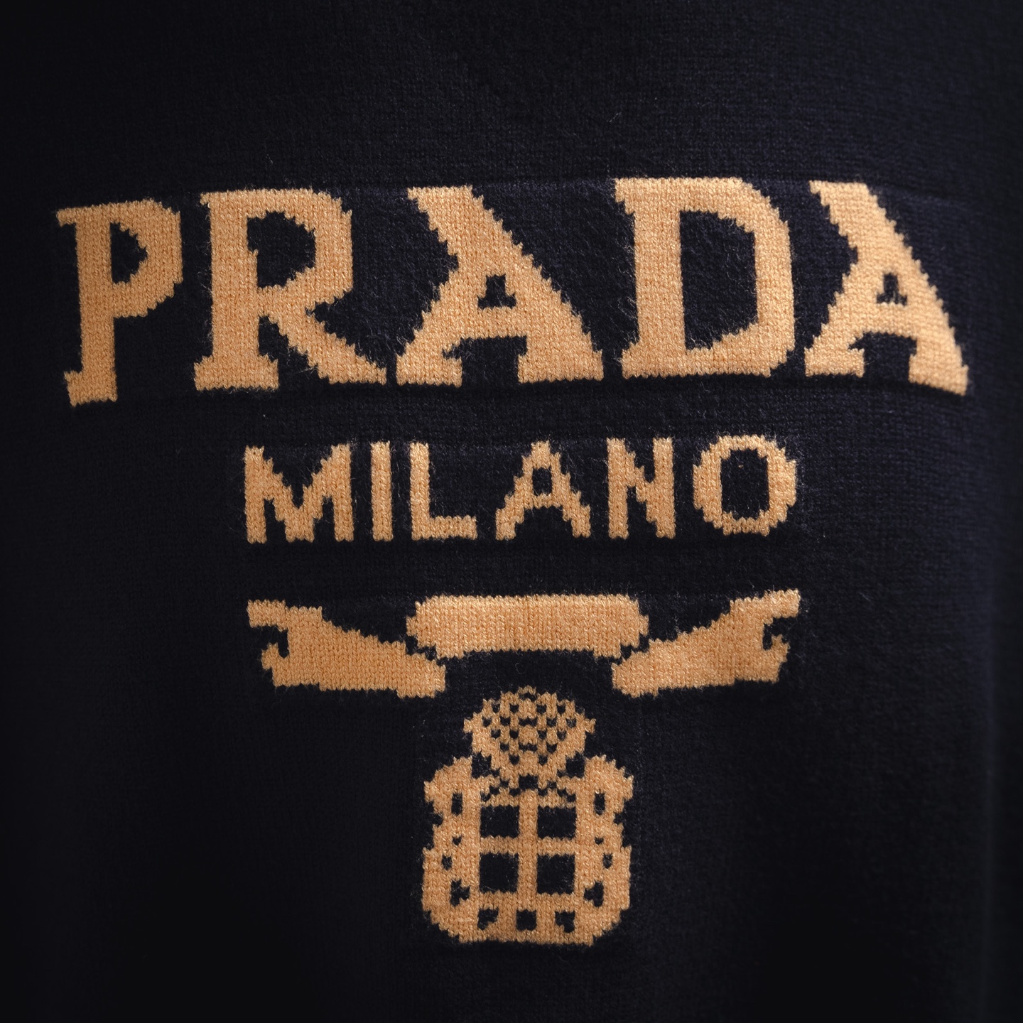 PRADA/普拉达24ss撞色针织圆领毛衣