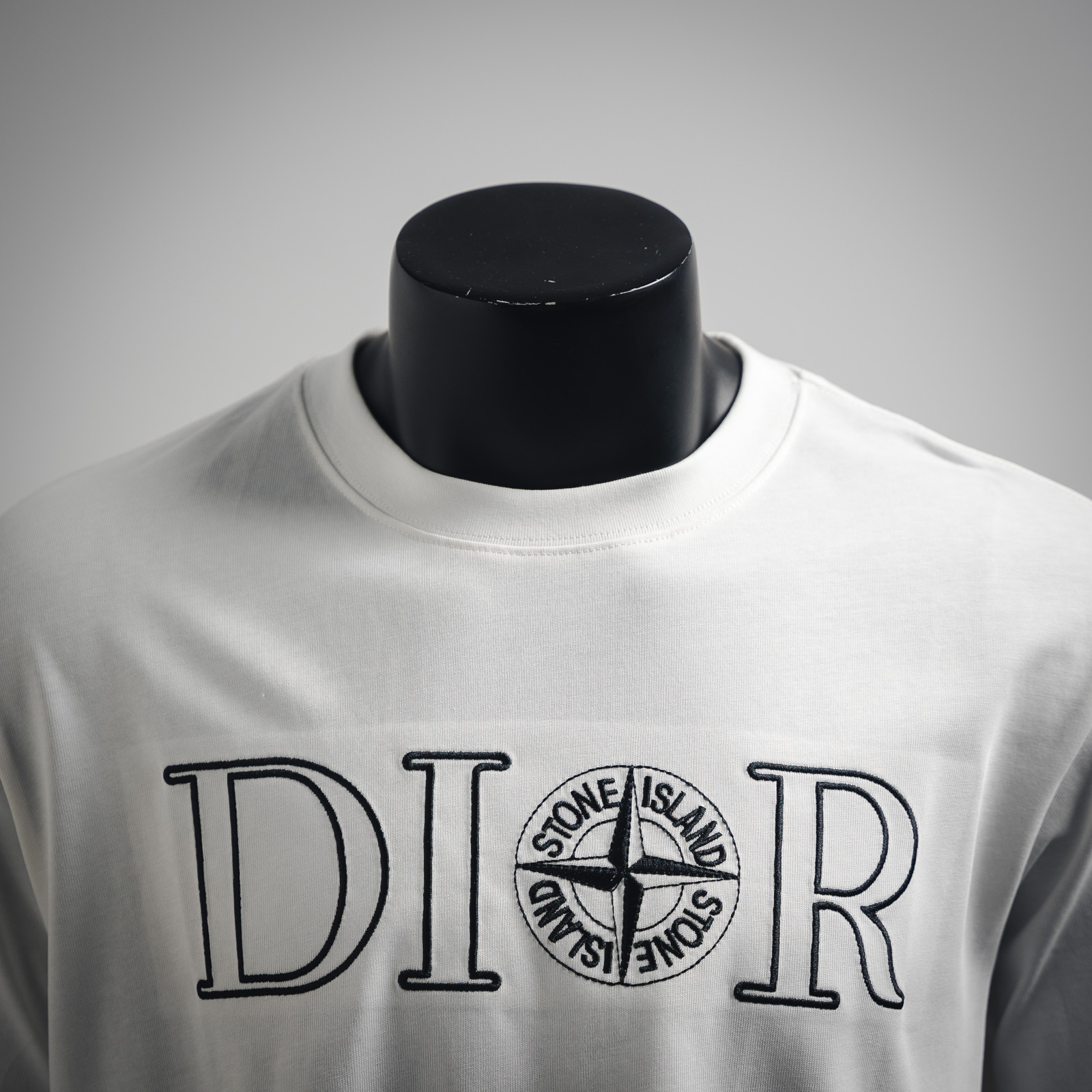 Dior & Stone lsland 石头岛联名刺绣logo 短袖T恤