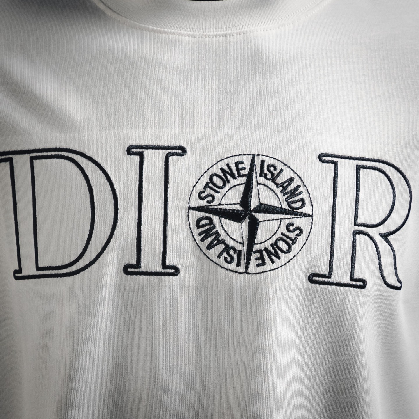 Dior & Stone lsland 石头岛联名刺绣logo 短袖T恤