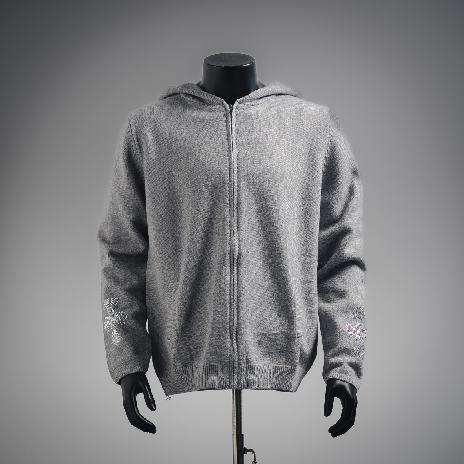 chrome hearts ch克罗心十字架经典款重工烫钻拉链衫针织毛衣连帽外套