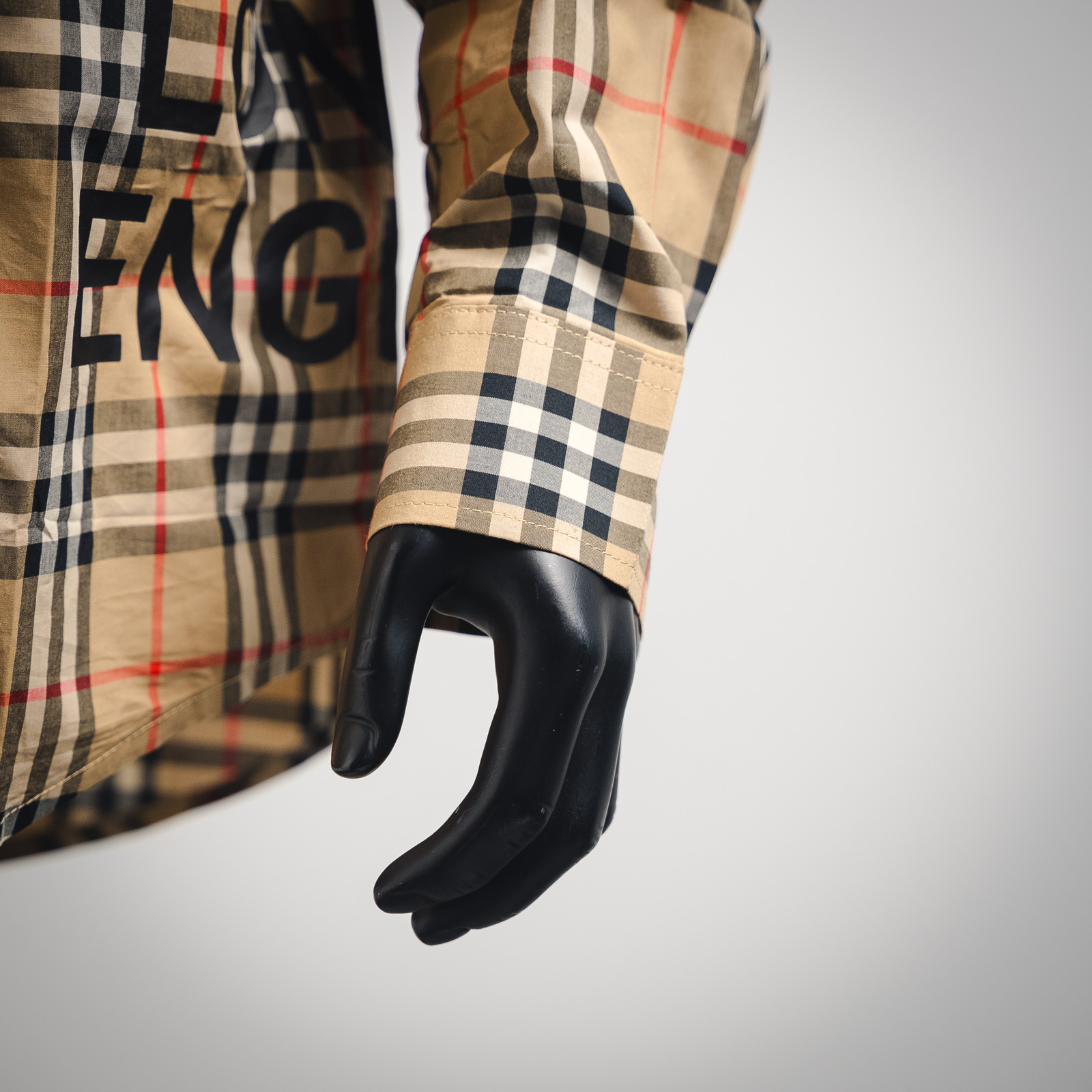 Burberry/巴宝莉 经典下摆侧边字母格纹衬衫
