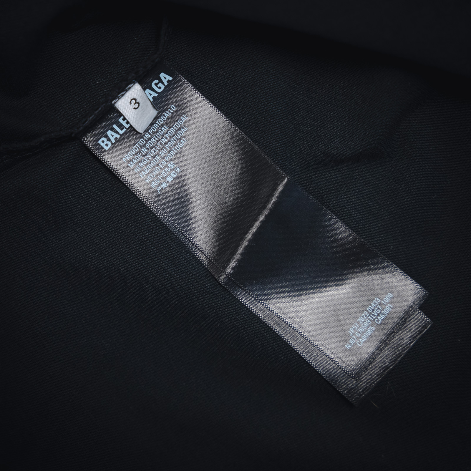 巴黎世家Balenciaga25ss 3B新款logo溶解磨破短袖T恤