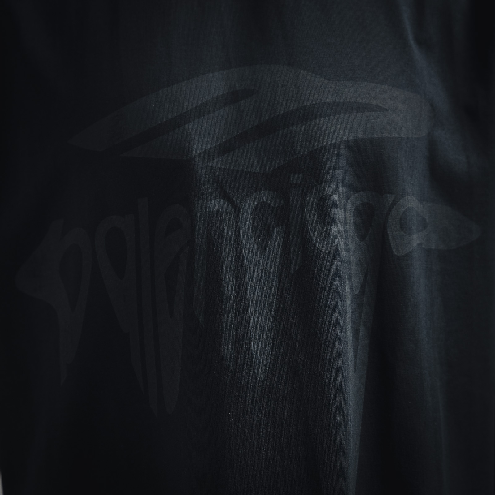 巴黎世家Balenciaga25ss 3B新款logo溶解磨破短袖T恤