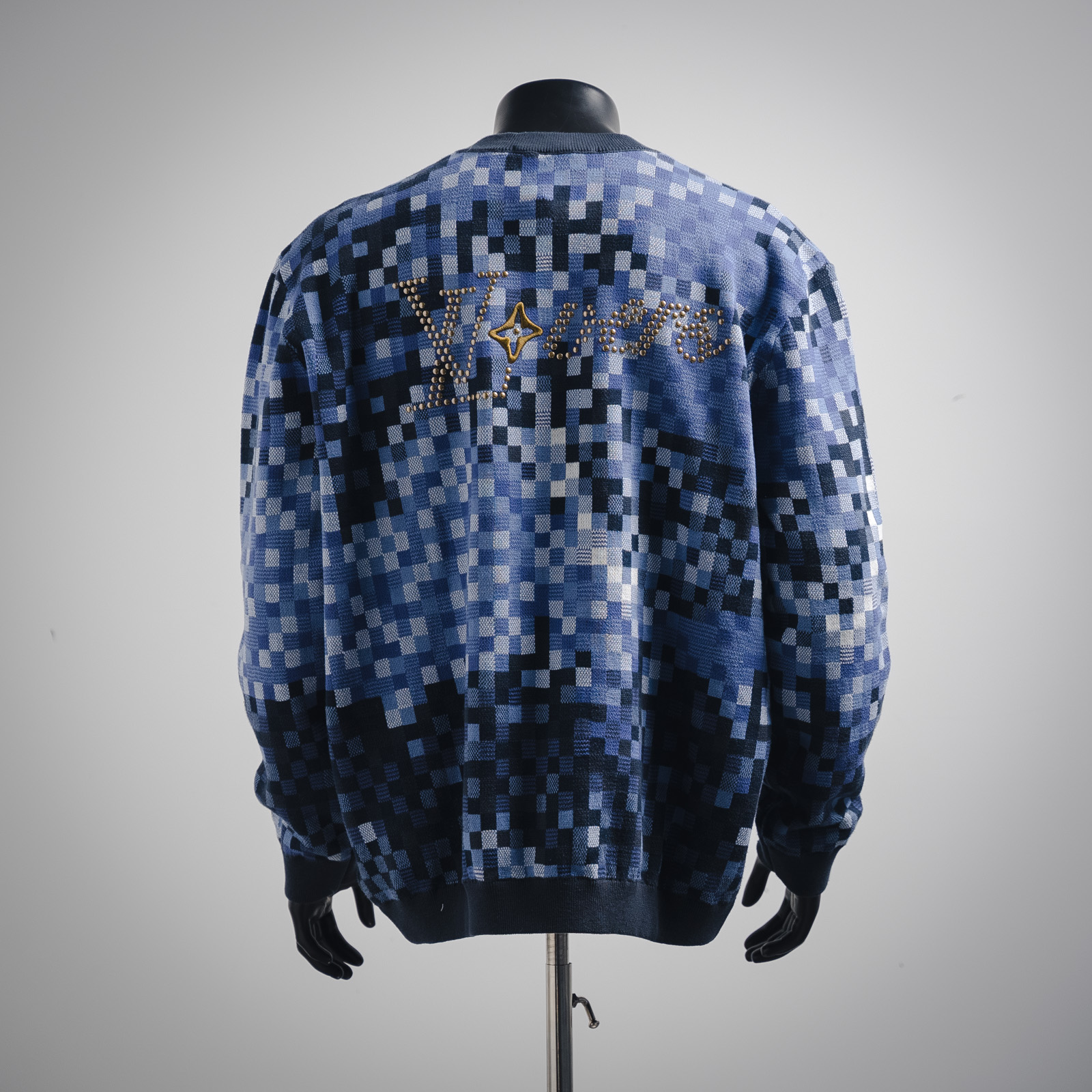 Louis Vuitton/路易威登 24Fw 提花迷彩马赛克铆钉字母棋盘格毛衣