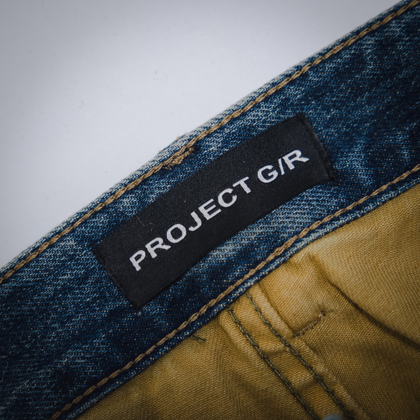 Projecr 假两条拼接迷彩牛仔裤 Project G/R 前卫