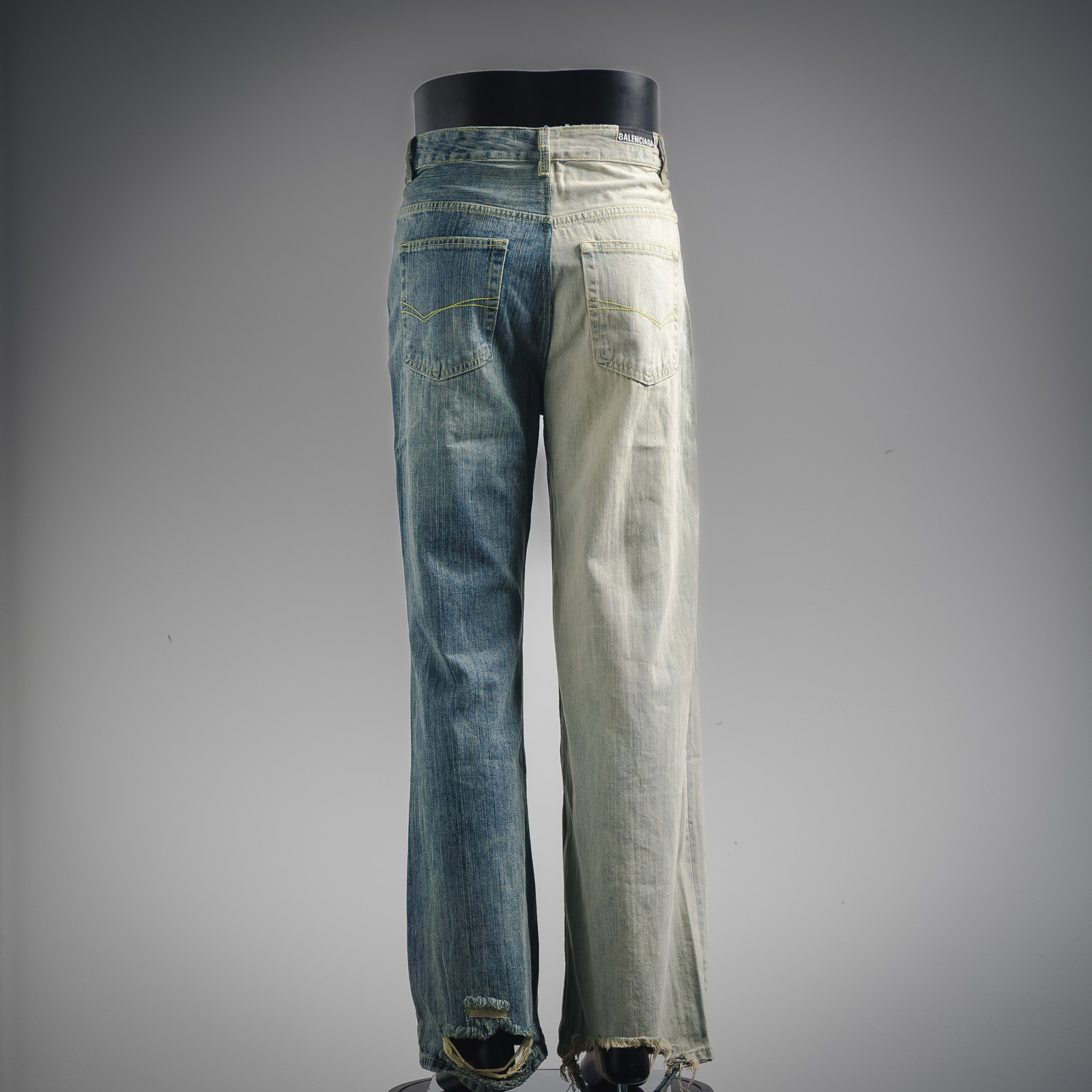 Balenciaga24ss秋冬新款拼接牛仔长裤