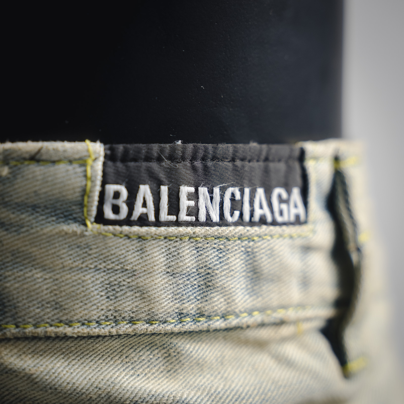 Balenciaga24ss秋冬新款拼接牛仔长裤