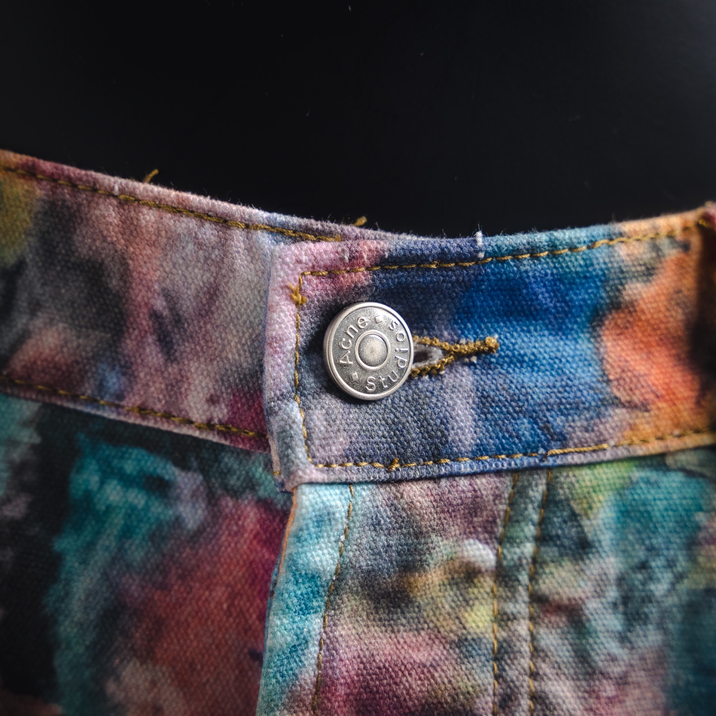 Acne studios 明星同款3D打印油画牛仔裤