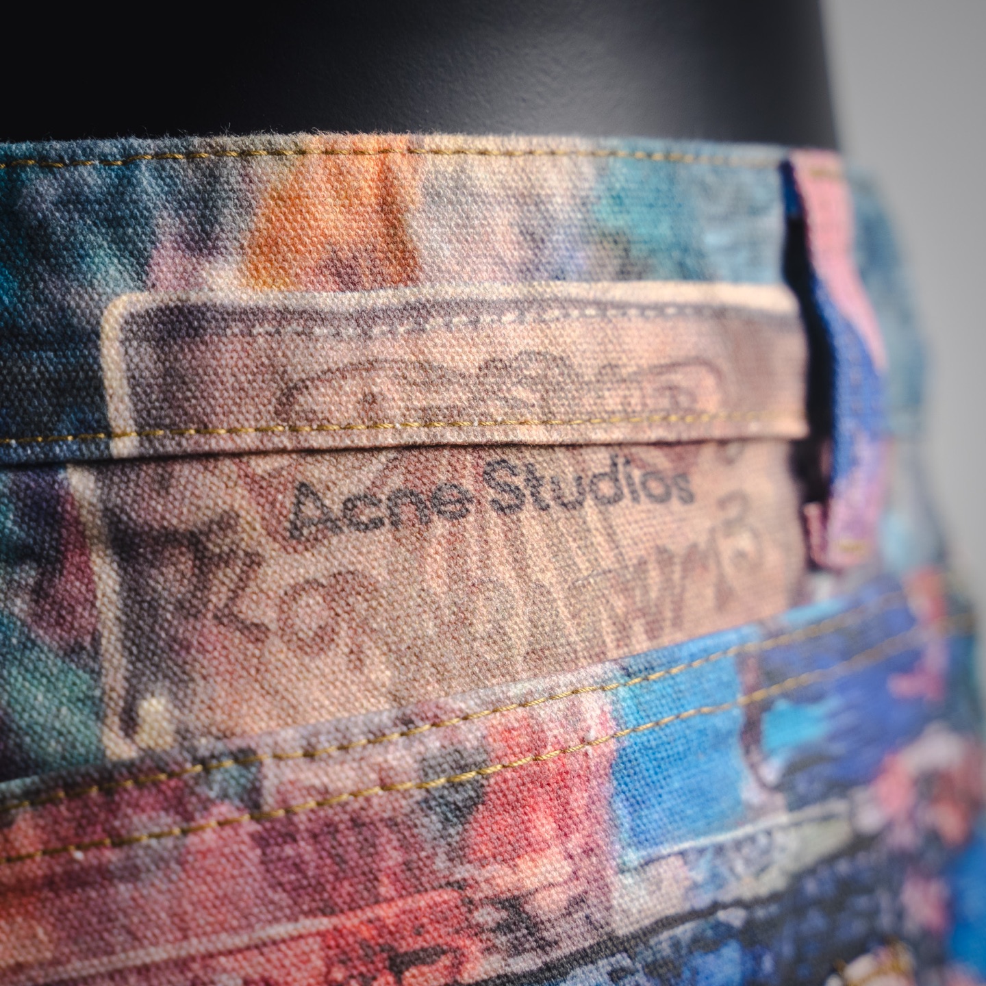 Acne studios 明星同款3D打印油画牛仔裤