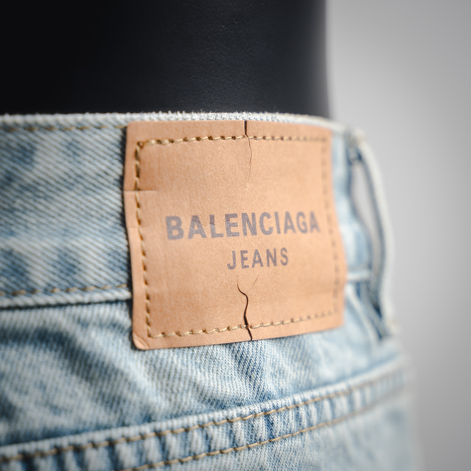 Balenciaga25ss水洗拼接牛仔长裤