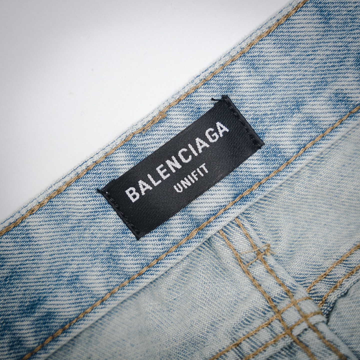 Balenciaga25ss水洗拼接牛仔长裤