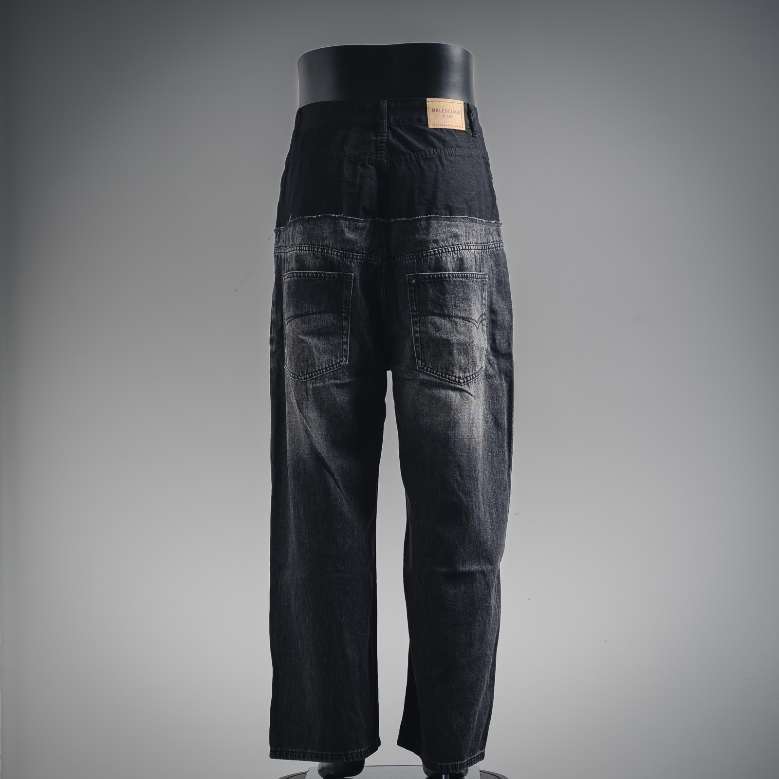 Balenciaga25ss水洗拼接牛仔长裤