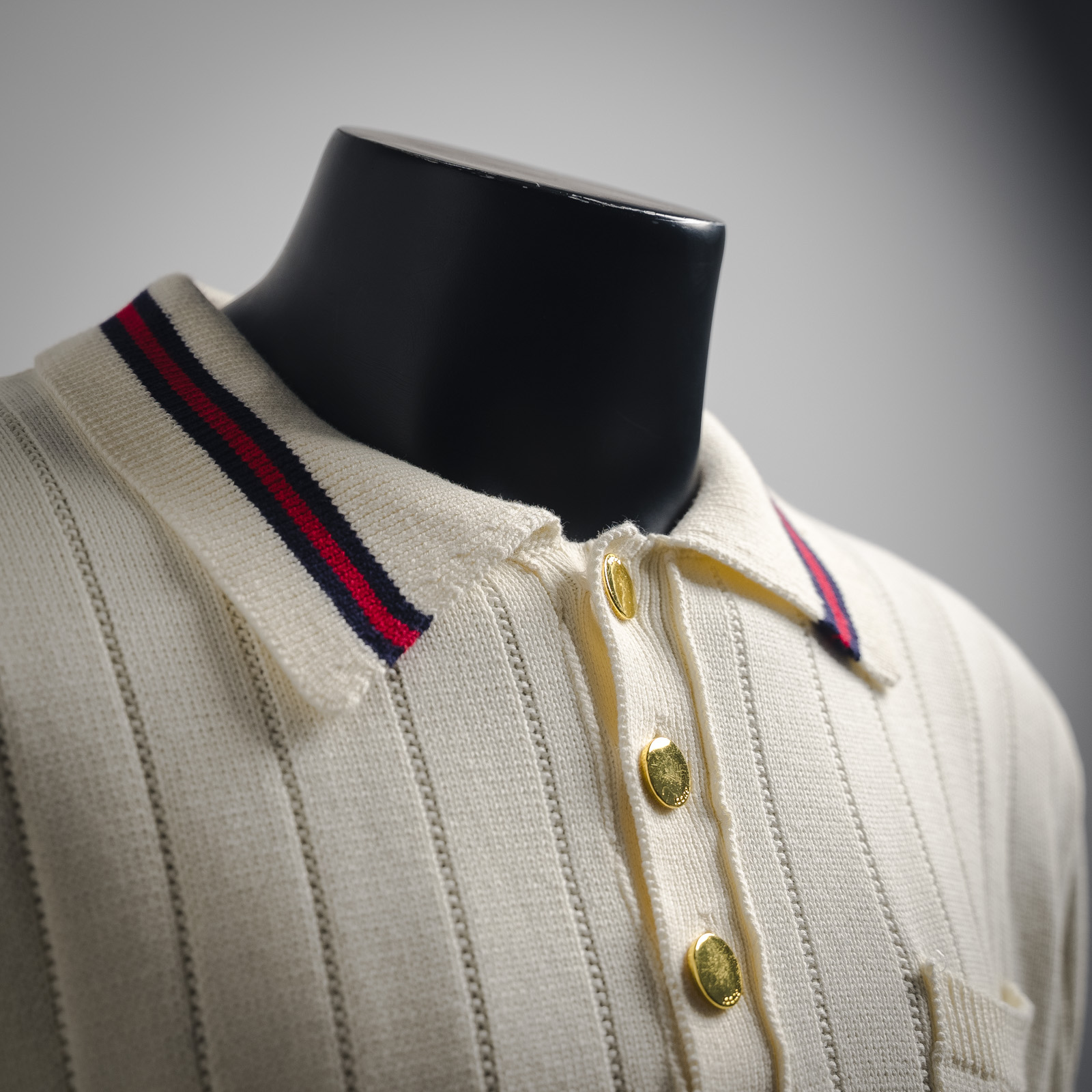 Gucci古驰 25ss新款 胸前口袋刺绣Logo条纹polo衫 短袖