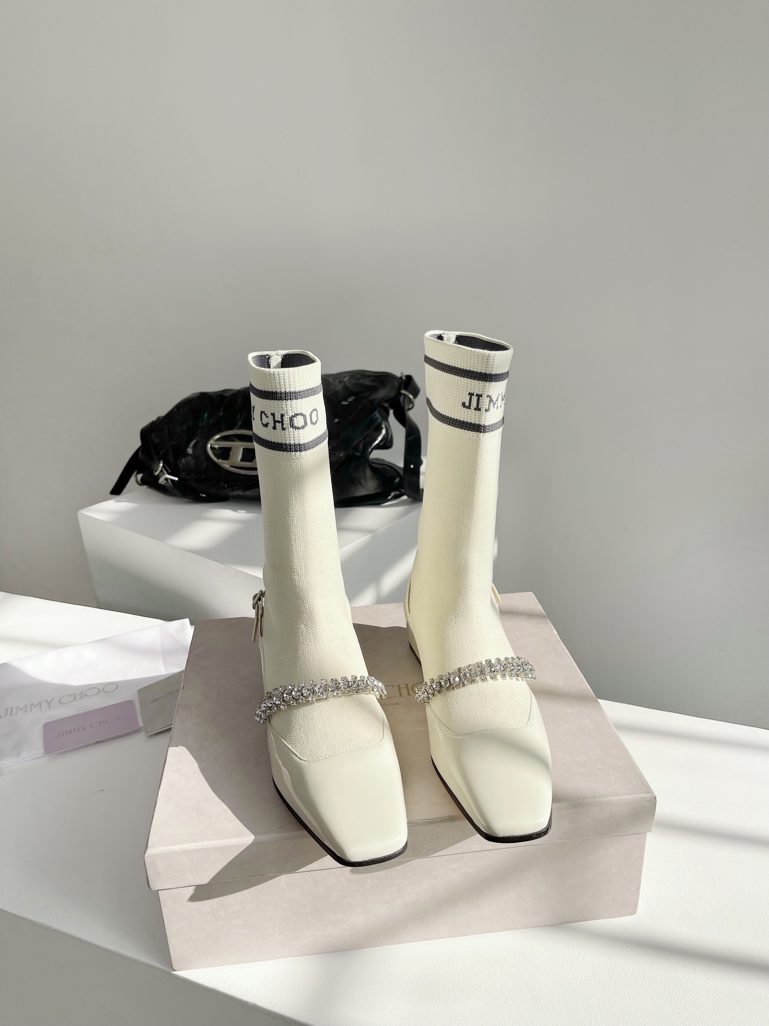 Trendy Sock-Deep Boots by Jimmy Choo: King’s Bombing God Collection, Sizes 35-40