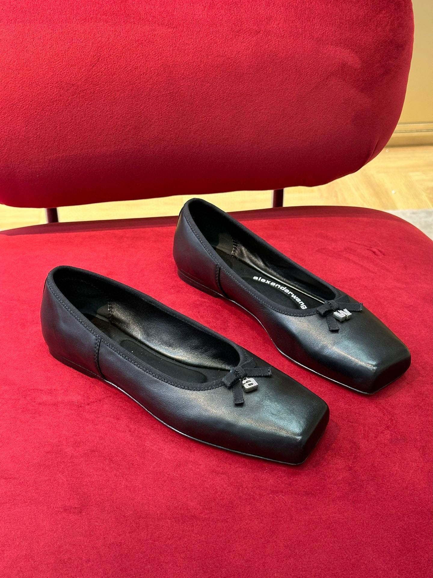 alexanderwangss24newarrival大王24春夏方头芭蕾舞鞋新品小方头就是芭蕾舞鞋最真