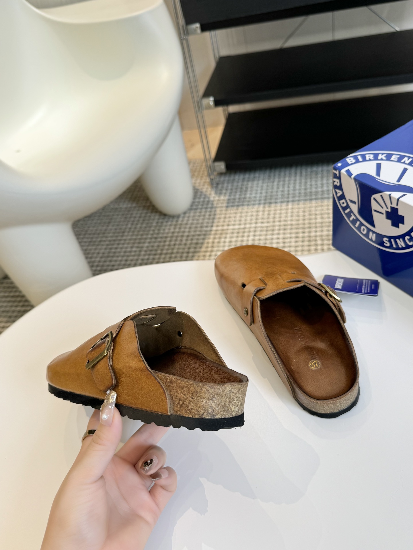 情侣款女码35-394041定制男码39-4445定制德国Birkenstock勃肯Boston百搭真皮