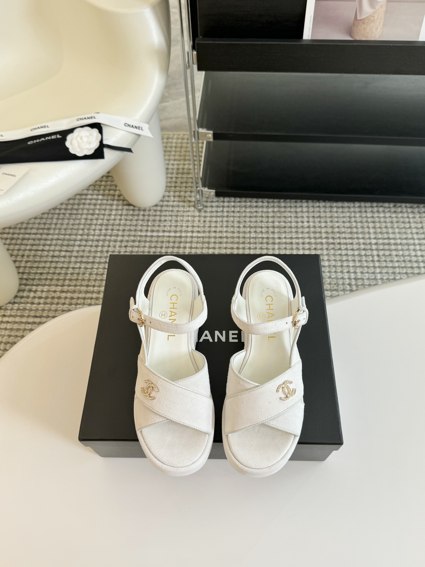 Chanel Shoes Sandals Top 1:1 Replica
 Embroidery Lambskin Sheepskin Spring/Summer Collection