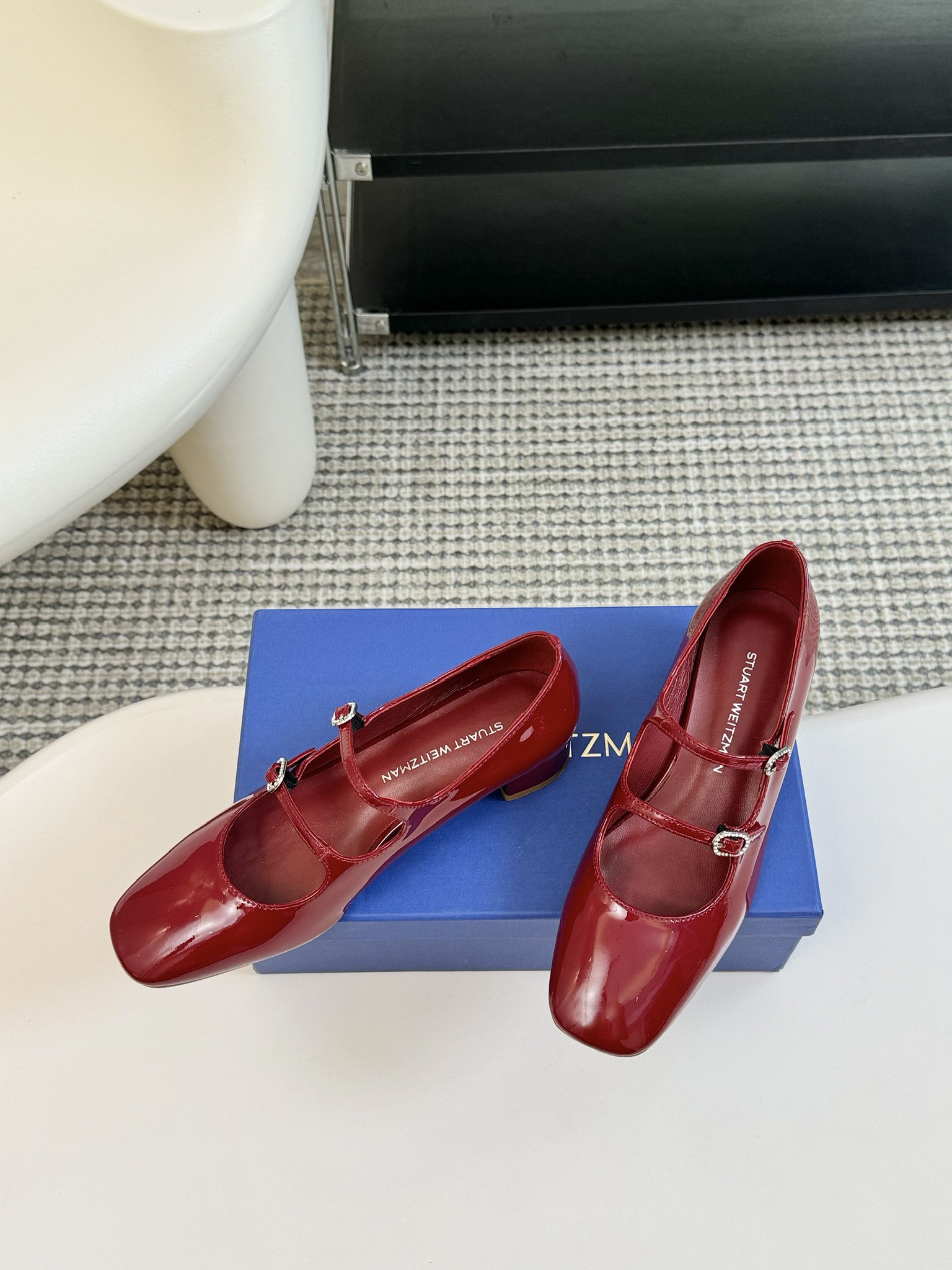 stuartweitzman/SW经典早秋双带粗跟玛丽珍鞋法式浪漫与时髦简直美上天了一如既往贴合脚型的高