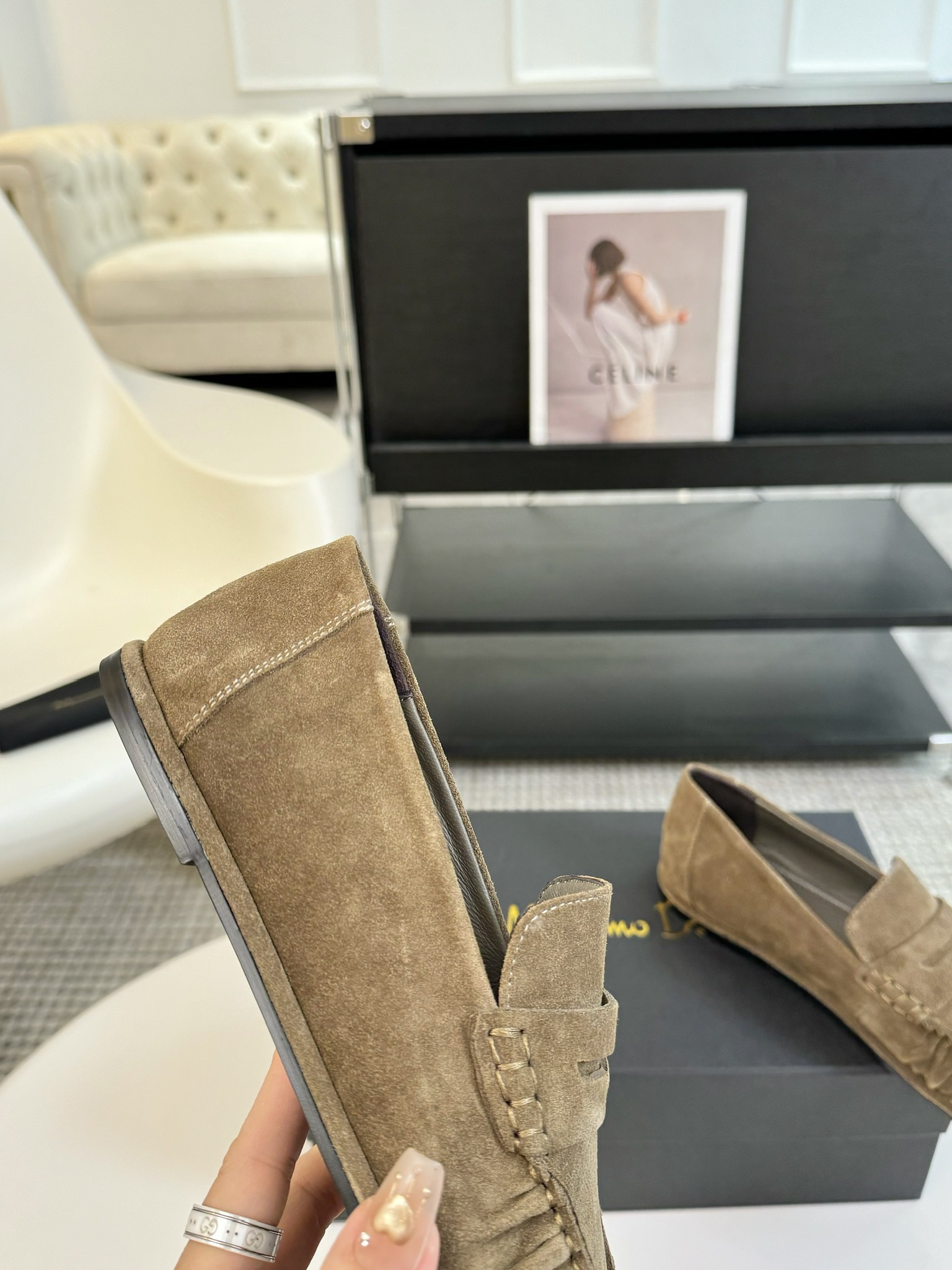 MAssimoDutti新品秋冬新款爆款平底乐福鞋可以暴走的平底鞋复古的巧克力配色充满法式风情极简设计理