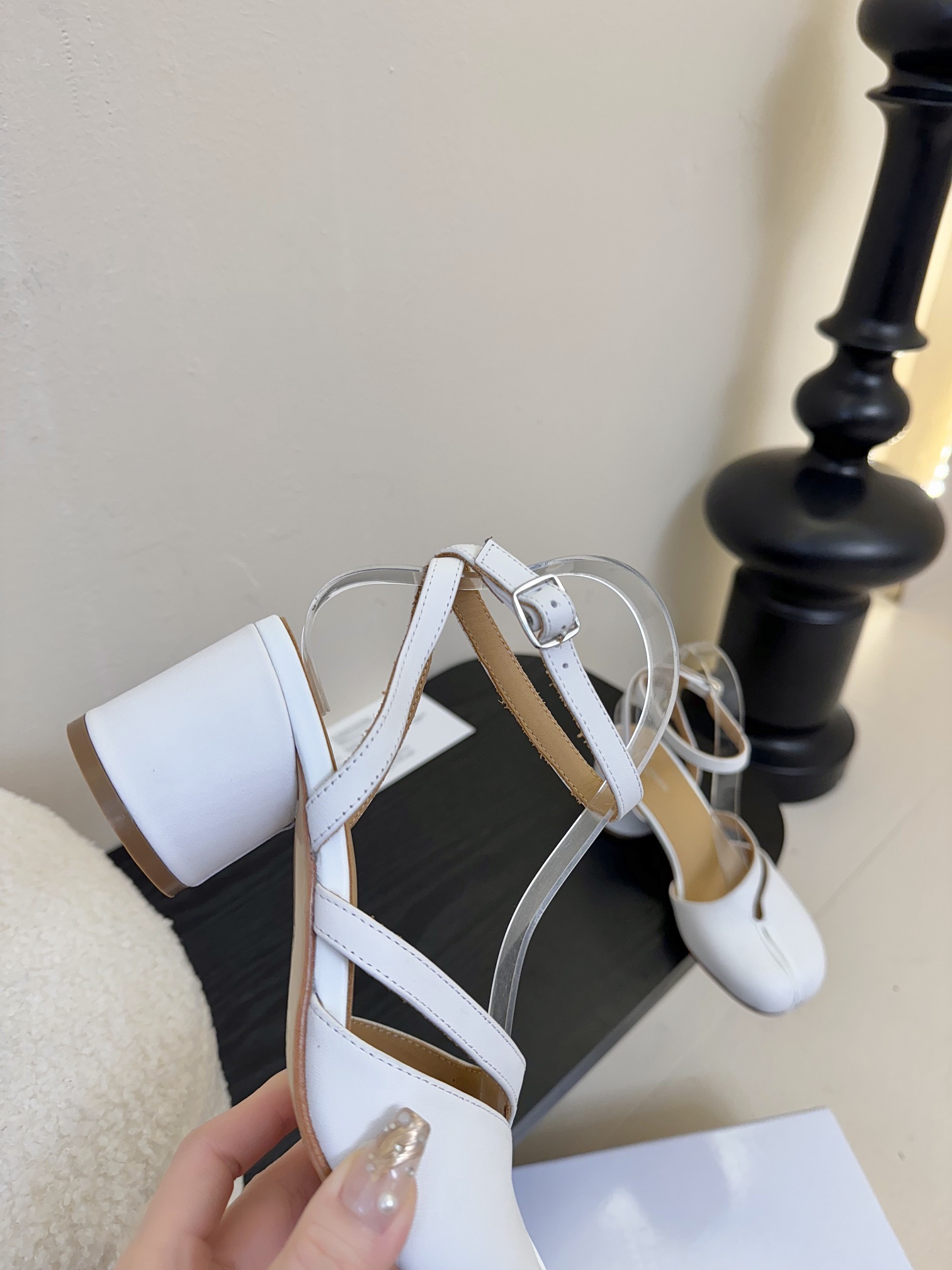 Maison Margiela MM6 Tabi Split-Toe Leather Mary Jane Heeled Sandals 9 i1742291772 3275 2