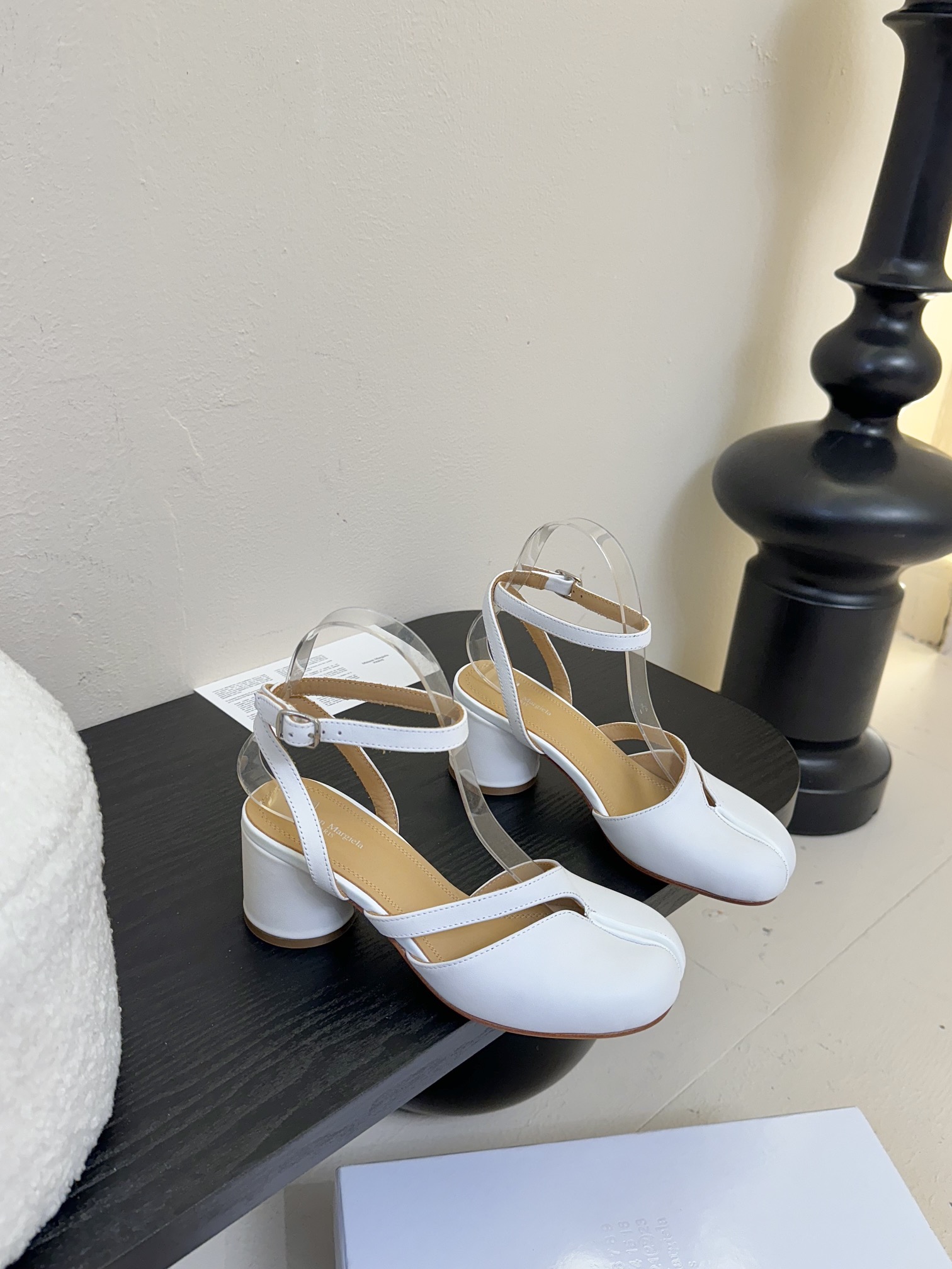 Maison Margiela MM6 Tabi Split-Toe Leather Mary Jane Heeled Sandals