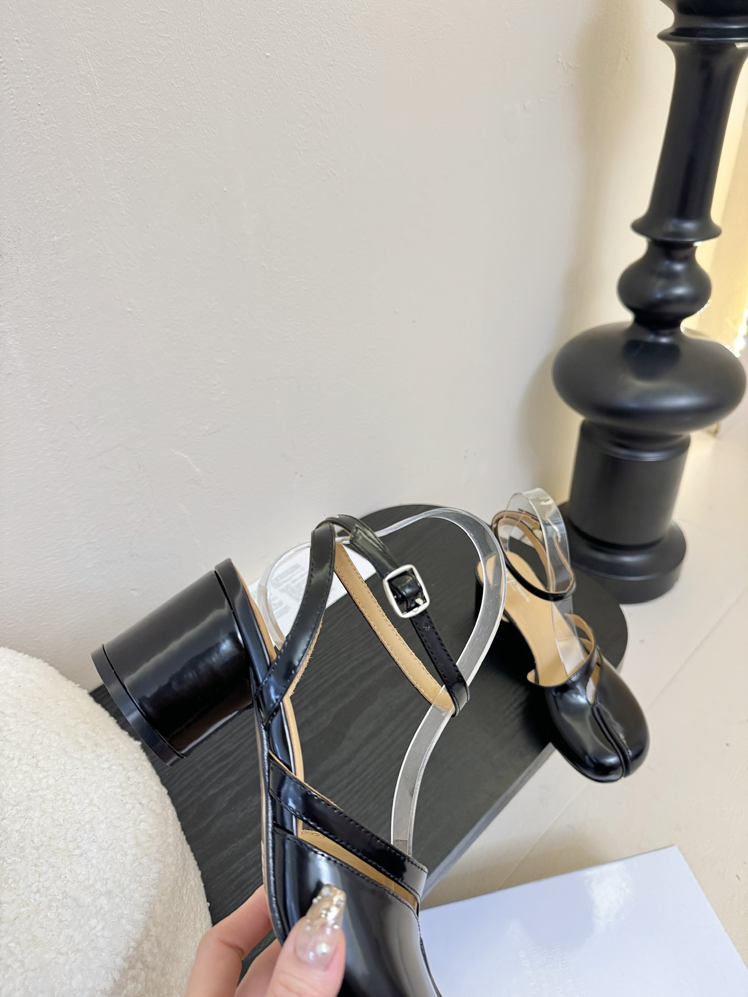 Maison Margiela MM6 Tabi Leather Mary Jane Ballet Block Heel Shoes 9 i1742291846 2280 5