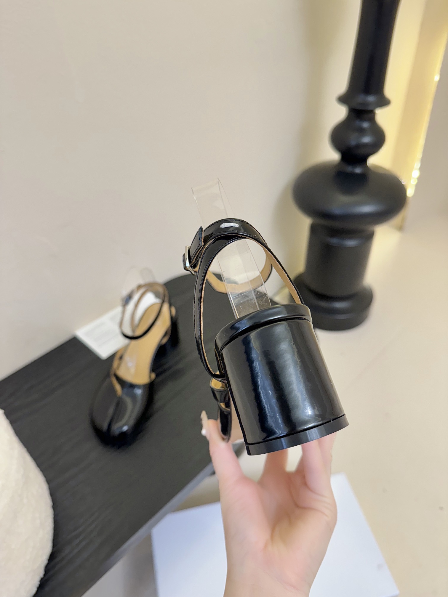 Maison Margiela MM6 Tabi Leather Mary Jane Ballet Block Heel Shoes 8 i1742291846 6289 2