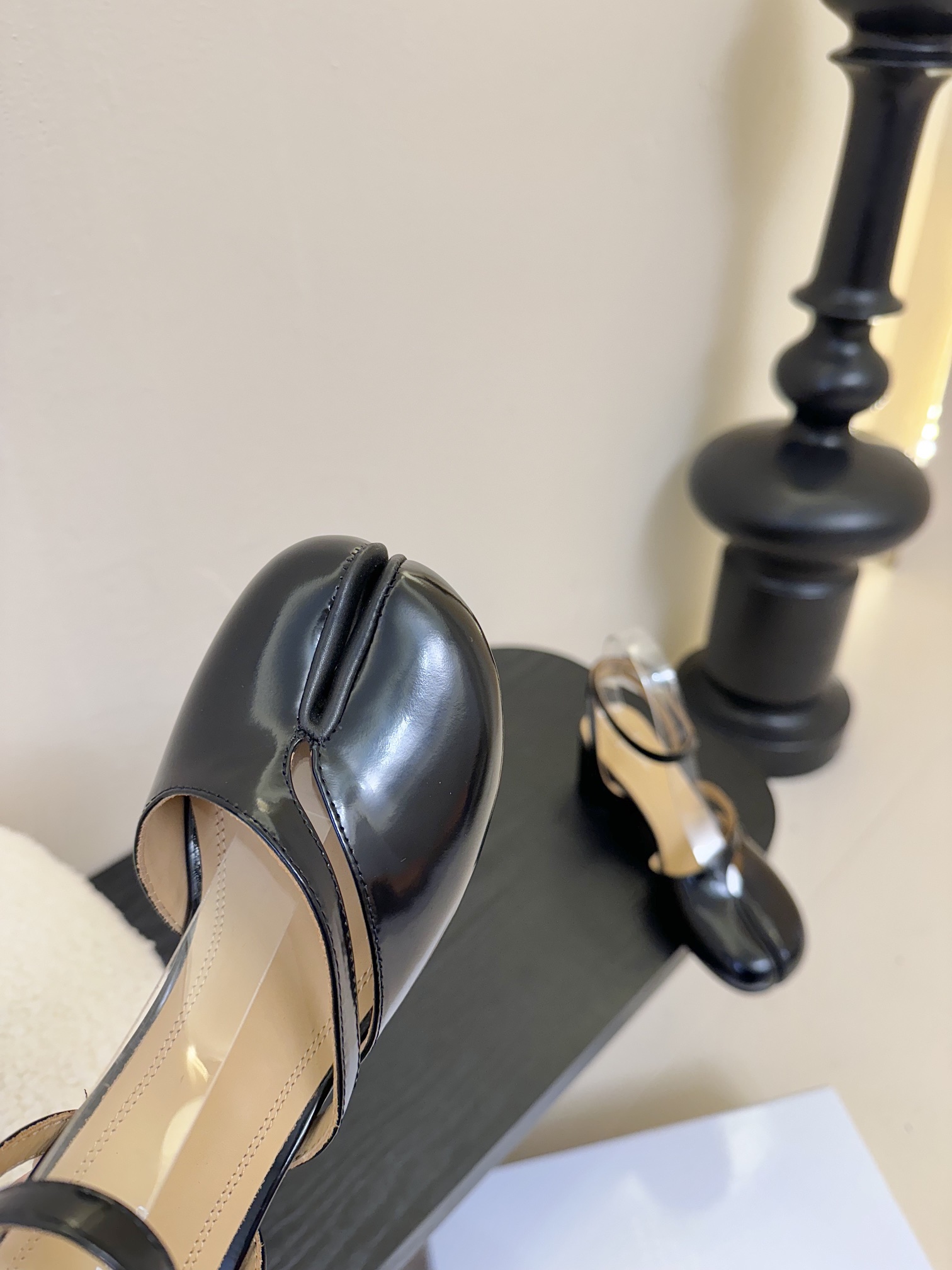 Maison Margiela MM6 Tabi Leather Mary Jane Ballet Block Heel Shoes 7 i1742291846 6616 8