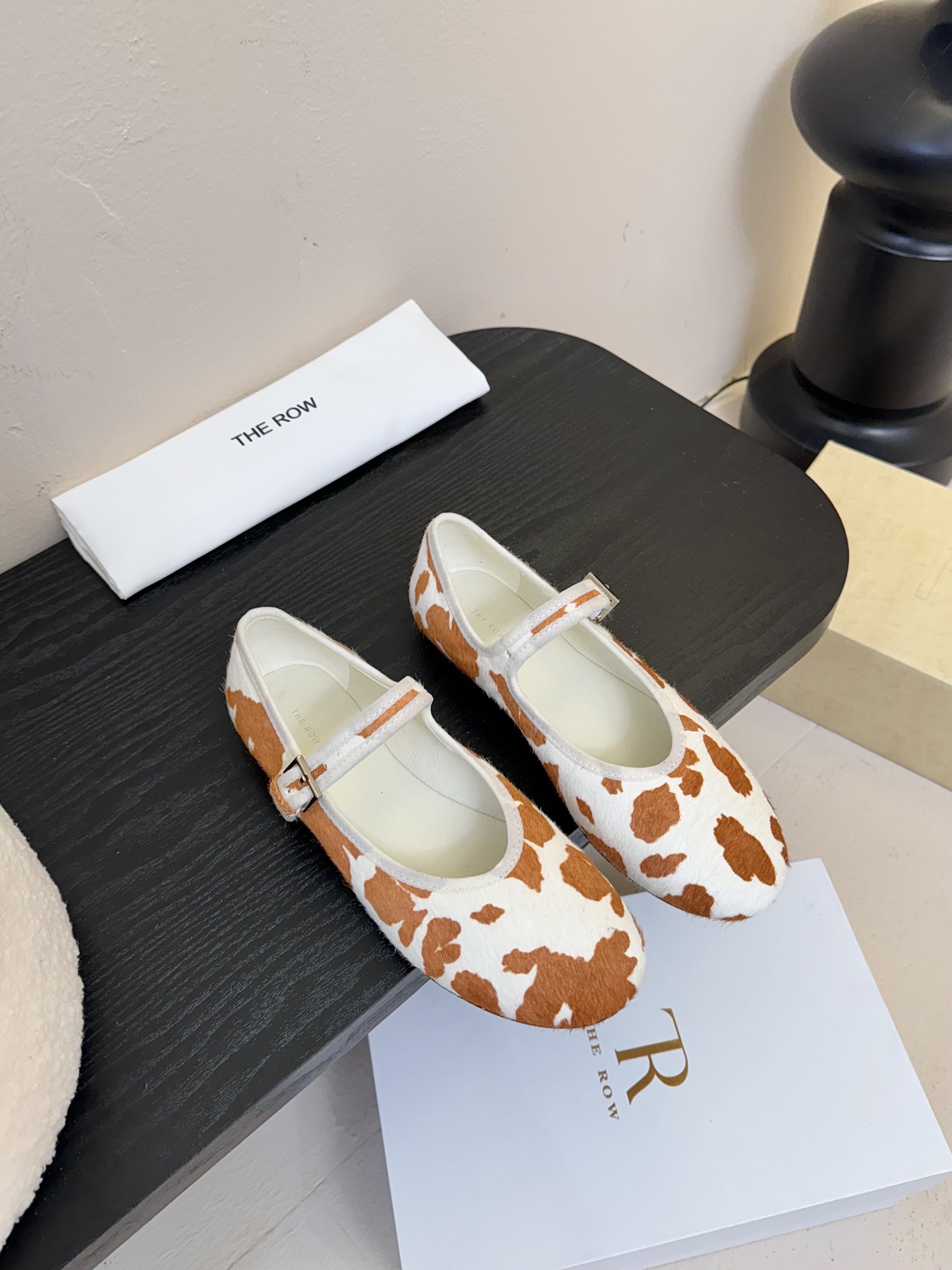 The Row Cow Print Mary Jane Ballet Flats Comfortable All-Season Shoes 3 i1742467026 1163 0